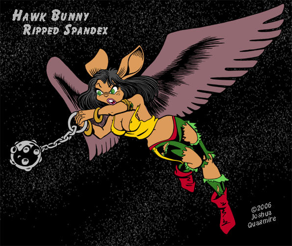 HawkBunny Flies Again - Ripped Spandex Pix